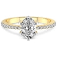 thumbnail image 3 of 4 Carat IGI Certified Oval Shape Lab Grown Diamond Engagement Ring | 14K Yellow Gold |Mereia Secret Halo Diamond Ring | FG-VS1-VS2 Quality Friendly Diamonds, 3 of 4