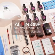Gellen Gel Nail Polish Starter Kit with 54W UV Light, 6 Colors Pastels Pumpkin Tone Gel Polish with Base and Top Coat, Soak Off Gel Polish Kit with UV Nail Lamp, Gel Nail Polish Kit Gift for Women