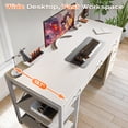 thumbnail image 2 of Amadwell 47" Desk with Drawers & Storage, Office Desk with Reversible Shelves, Gaming Computer Desk, White, 2 of 9