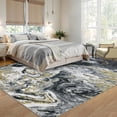 thumbnail image 3 of Garvee 5'x7' Modern Abstract Area Rug Washable Rug with Non Slip Backing, Low Pile Stain Resistant Indoor Carpet for Living Room Bedroom Dining Room, Dark Gray, 3 of 8