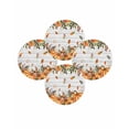 thumbnail image 7 of 15 Inch Round Placemats Set of 4, Orange Yellow Pumpkin Fall Non Slip Heat Insulation PP Table Mats, Thanksgiving Leaves Botanical Wooden Washable Place Mats for Kitchen Dining Party Table Decor, 7 of 7