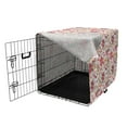 thumbnail image 3 of Floral Dog Crate Cover, Summer Dragonfly Butterfly Spring Elements on Plain Backdrop Pattern, Easy to Use Pet Kennel Cover for Dogs, 35" x 23" x 27", Dried Rose Burnt Sienna, by Ambesonne, 3 of 6