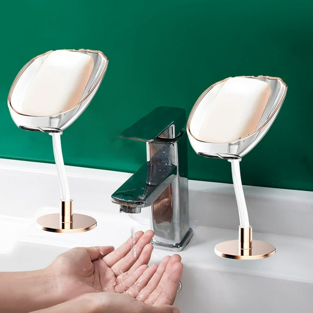 Wall Mounted Bathroom Shelf for Soap Universally Adjustable Suction Cup Rack Convenient Drain Storage Solution for Home Use