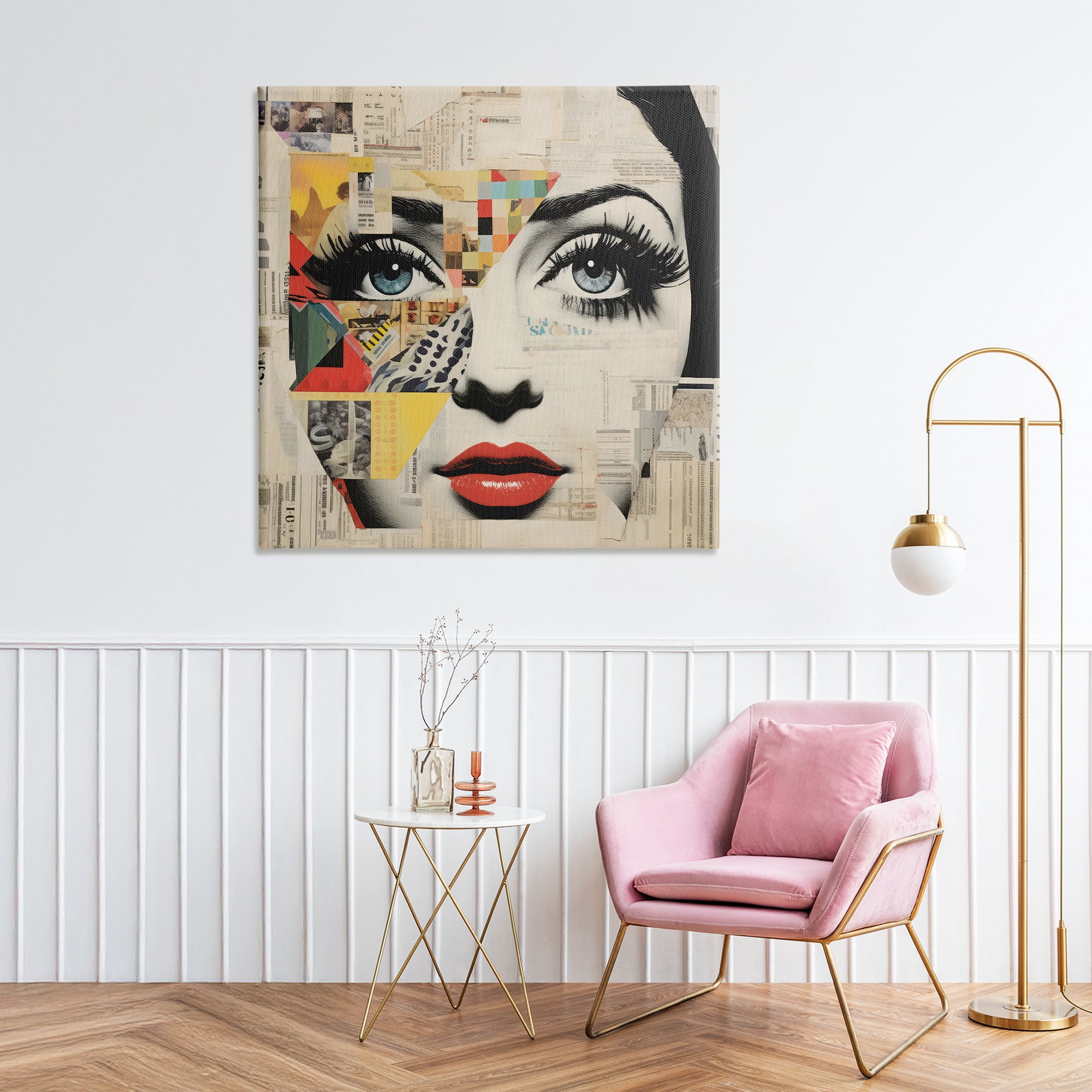 Stupell Industries Fashion Collage Pop Portrait Canvas Wall Art, design by Creative Studio
