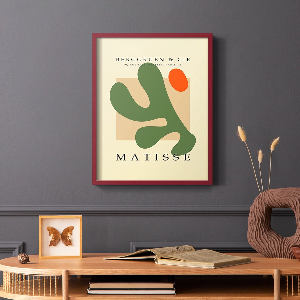 Matisse CCCXLI in Red Solid Wood 22 x 28 Framed Print