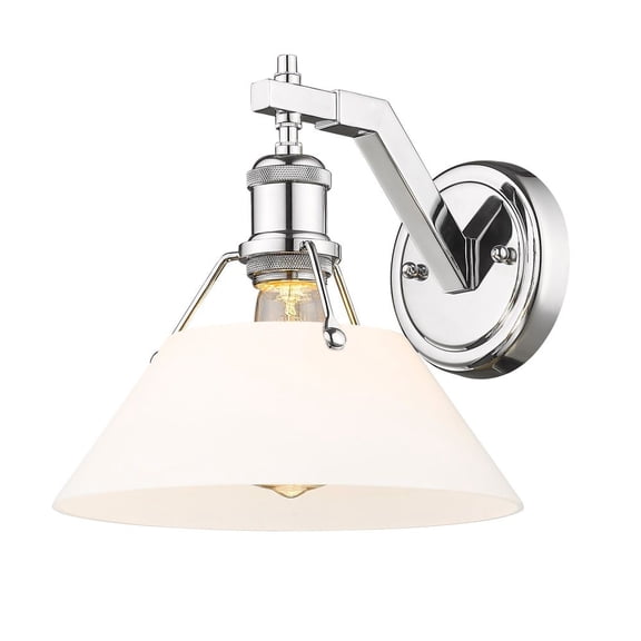 3306-1W CH-OP-Golden Lighting-Orwell - 1 Light Wall Sconce-9.63 Inches Tall and 10 Inches Wide-Chrome Finish-Opal Shade Color