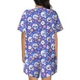 thumbnail image 6 of Fotbe flower Skull cartoon Print Pajama Set for Women 2 Piece Loungewear Short Sleeve Tops and Shorts Set Soft Sleepwear-4X-Large, 6 of 7