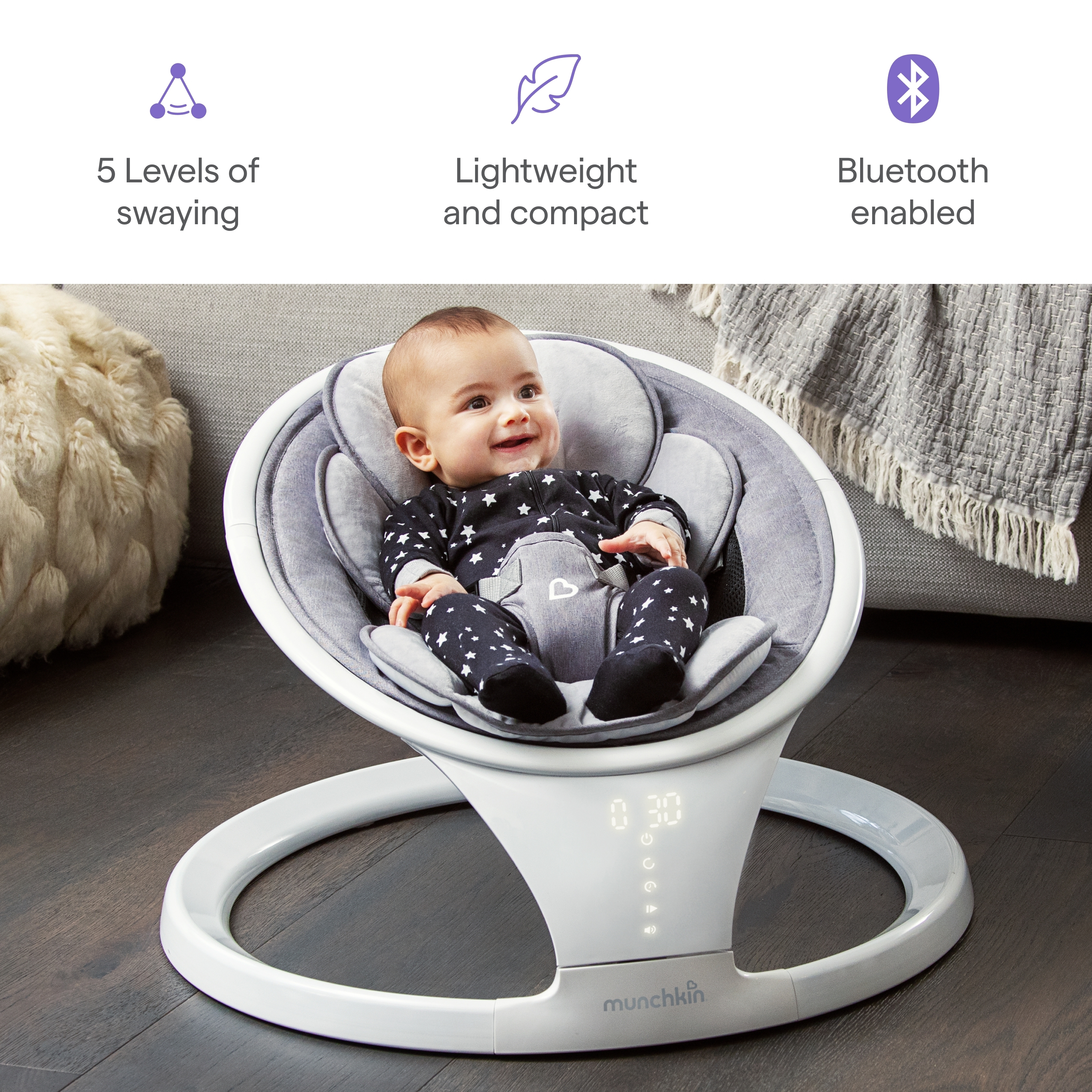 Munchkin Bluetooth Enabled Infant Baby Swing photo 6