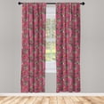 thumbnail image 3 of Ambesonne Pink Zebra Curtains, Flamingo Toucan Bird, Pair of 28"x63", Pink Tan Black, 3 of 5