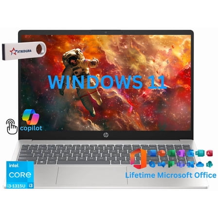 HP 15.6" HD Touchscreen Laptop, 13th Gen Intel Core i3-1315U Beat(i5-1135G7), 16GB RAM, 1 TB PCIe SSD, Intel UHD, Lifetime Office,Windows 11 Home/Xtredura Flash Drive