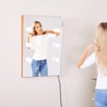thumbnail image 3 of DeeHome Wooden Wall Vanity Mirror Makeup Mirror Dressing Mirror with LED Bulbs, 3 of 8
