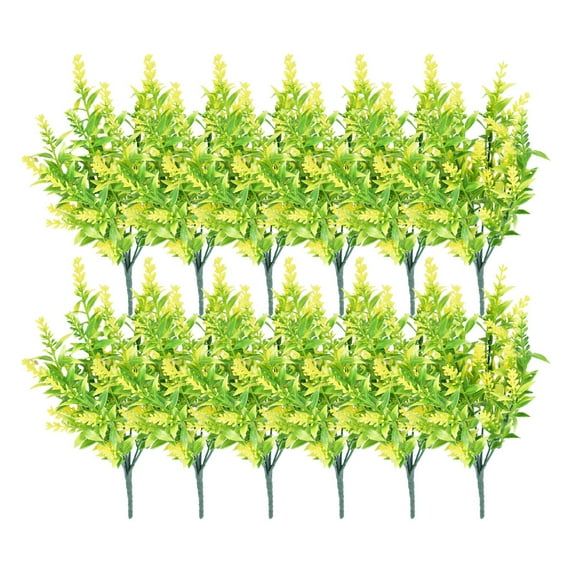 12 Pieces Artificial Flower Fake Plant Simulation Bridal Bouquet Plants Flowers Christmas Party Photography Props Yellow