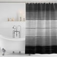 thumbnail image 4 of Black Gray Waterproof Fabric Shower Curtain,Farmhouse Vintage Gradient Wooden Plank Waterproof Fabric Shower Curtain for Bathroom Curtains Bathtubs Hotel Shower Curtains with 12 Hooks Small 36x72in, 4 of 8