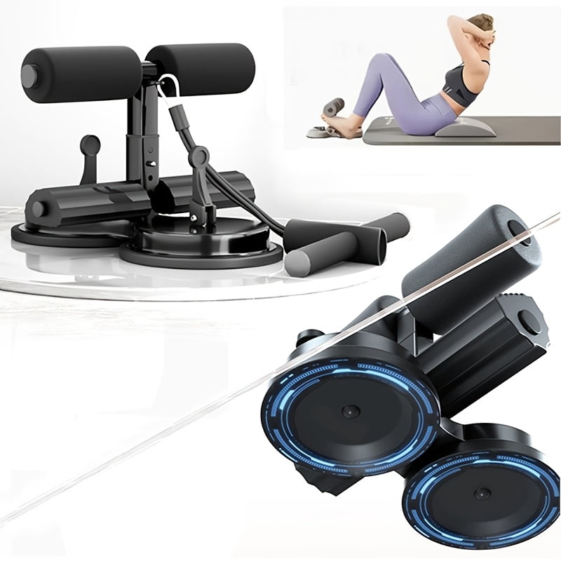 Professional Tibial Trainer Sit Up Bar Floor Version Portable Fitness Equipment Strong Suction Cups Adjustable Foot Fixer Massage Roller Home Exercise