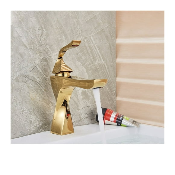 Chrome Polished Bathroom Basin Faucet Waterfall Hot Cold Water Mixer Tap Single Lever Black Mixer Tap for Bathroom ,Easy to Install
