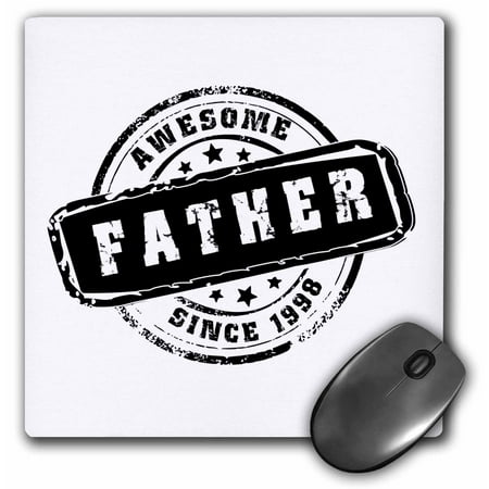 3dRose Awesome Father since 1998 year of birth of first born child stamp - Worlds greatest dad - best daddy - Mouse Pad, 8 by