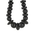 thumbnail image 4 of DecMode Black Wood Necklace Handmade Geometric Beaded Garland Decorative Sculpture, 7" x 2" x 25", 4 of 9