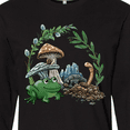 thumbnail image 4 of Inktastic Frog, Worm, Mushrooms Nature Scene Long Sleeve T-Shirt, 4 of 5