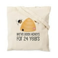 thumbnail image 2 of CafePress - 24Th Anniversary Honey Tote Bag - Unisex Canvas Tote Bag, Beige, 1-Piece, 2 of 7