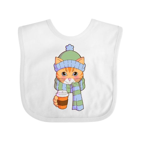 

Inktastic Cute Orange Tabby Cat in Scarf and Hat Gift Baby Boy or Baby Girl Bib