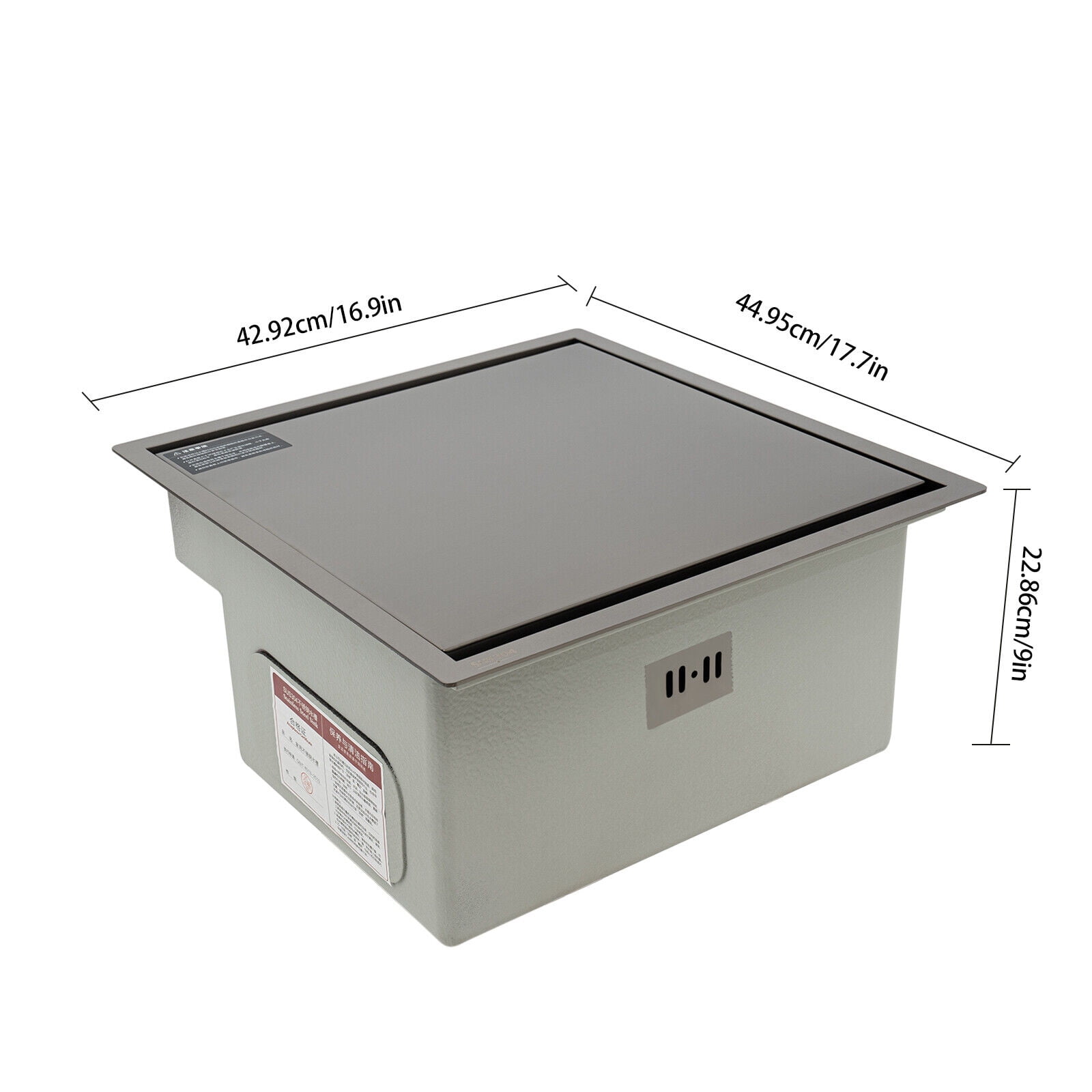 Hidden Kitchen Sink Single Bowl Sink with Foldable Faucet Stainless Steel Utility Sink