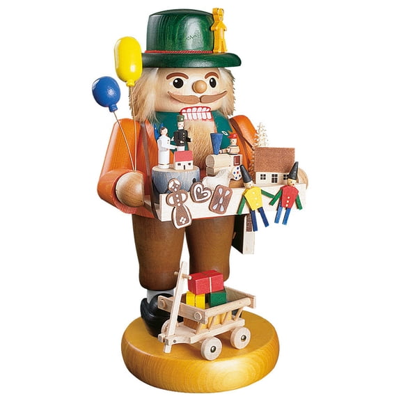German nutcracker toy salesman, height 33 cm / 13 inch, original Erzgebirge by Richard Glaesser Seiffen