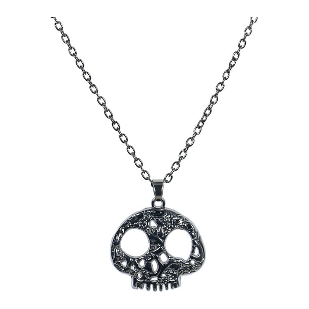 Collar de Halloween con colgante de cabeza de calabaza, murciélago y calavera fantasma