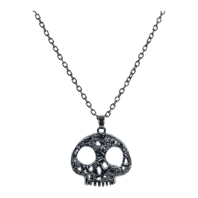 Collar de Halloween con colgante de cabeza de calabaza, murciélago y calavera fantasma