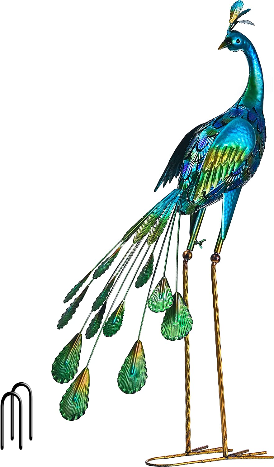 Yodudm 35Inch 3D Peacock Garden Sculptures & Statues, Metal Garden