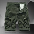 thumbnail image 2 of Summer Solid Color Zipper Casual Pocket Cargo Quarter Shorts, 2 of 4
