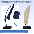 thumbnail image 6 of JUSTLET 12ft Curvy Cantilever Offset Hanging Market Patio Umbrella with Base, Navy, 6 of 9