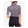 thumbnail image 2 of FREE PEOPLE Womens Black Space Dye 3/4 Sleeve Turtle Neck Top XS, 2 of 4