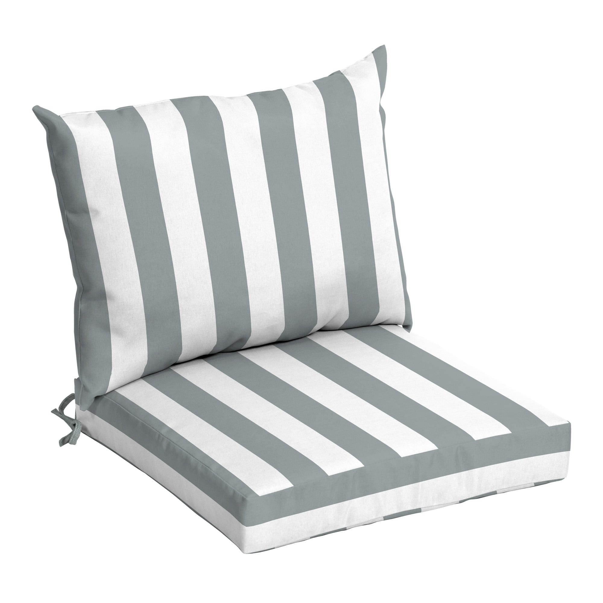 Arden Selections 38 X 21 Gray Striped, Black And White Striped Dining Chair Cushions