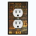 thumbnail image 1 of Metal Light Switch Wall Plate Outlet Cover (Coffee Shop Cafe Restaurant Sign Black Rust 2 Print - Single Duplex), 1 of 2