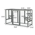 thumbnail image 3 of Pefilos 71 Inch Wooden Cat Cage with Waterproof Roof and Adjustable Pedals Suitable Rabbit Hutch, Gray, 3 of 11