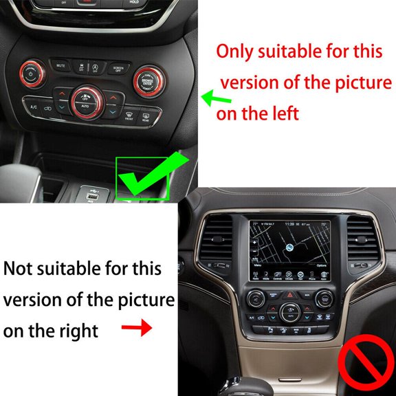 Tekuisi For Grand for Cherokee 2014-2021 Aluminum Climate Volume Turn Knob Ring Cover Air Conditioning Volume Knob Ring Cover