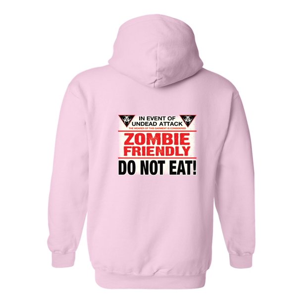 Live To Impress Men S Unisex Zip Up Hoodie Zombie Friendly Do Not Eat Funny Walmart Com Walmart Com