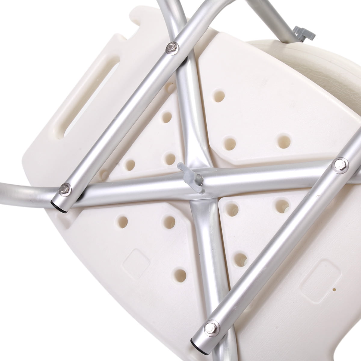 Lowestbest Shower Chair Bath Seat for Bathtubs, Adjustable Bathtub Stool Seat with Aluminum Legs, Bath Chair, White