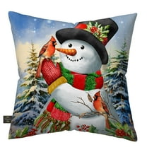 Briarwood Lane Winter Friends Snowman Burlap Pillow
