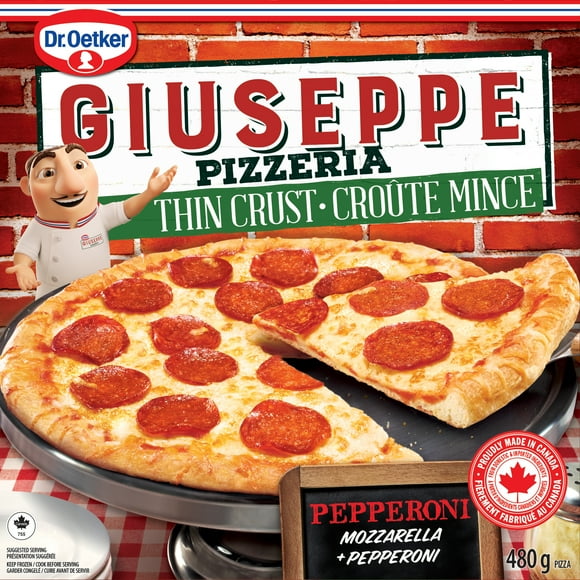Dr. Oetker Giuseppe Pizzeria Thin Crust Pepperoni Pizza, 480 g