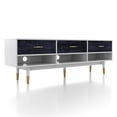 thumbnail image 2 of Fabiano 3-Drawer and 3-Shelf Solid Wood 70" TV Stand, Rustic Navy Blue, 2 of 9