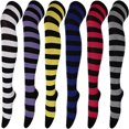 thumbnail image 3 of 10 piezas de calcetines hasta la rodilla a rayas grises + rayas anchas negras, 3 of 3