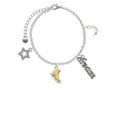 thumbnail image 2 of Delight Jewelry Two-tone 3-D Ice Skate Silvertone Dream Big Charm Bracelet, 7.5+2" Extender, 2 of 4