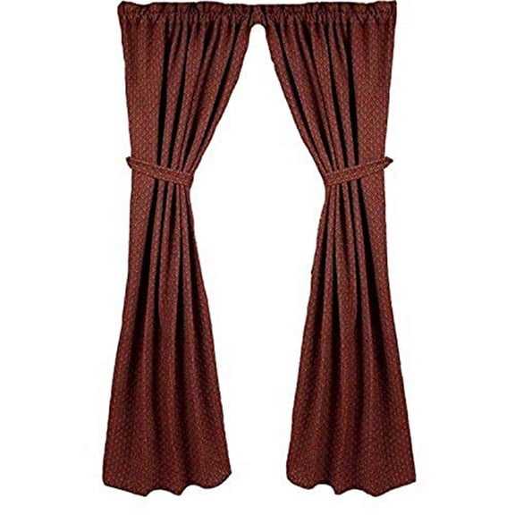 Home Collection by Raghu Philmont Jacquard Barn Red and Oat Panels, 84" x 86"