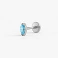 thumbnail image 3 of Tiny Marquise Aquamarine Light Blue 3A CZ Push Pin Piercing Earring, 3 of 14