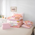 thumbnail image 5 of Erosebridal Letter D Bed in a Bag Twin Size,White Flower Daisy Bed Set,Multicolor Rainbow Bow Bedding Twin Size For Girls,Breathable Room Decoration Reversible,7 Pieces, 5 of 7