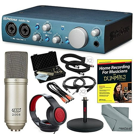 PreSonus AudioBox iTwo USB 2.0 & iPad Recording Interface and Deluxe Bundle with Professional Condenser Microphone + Home Recording for Dummies +