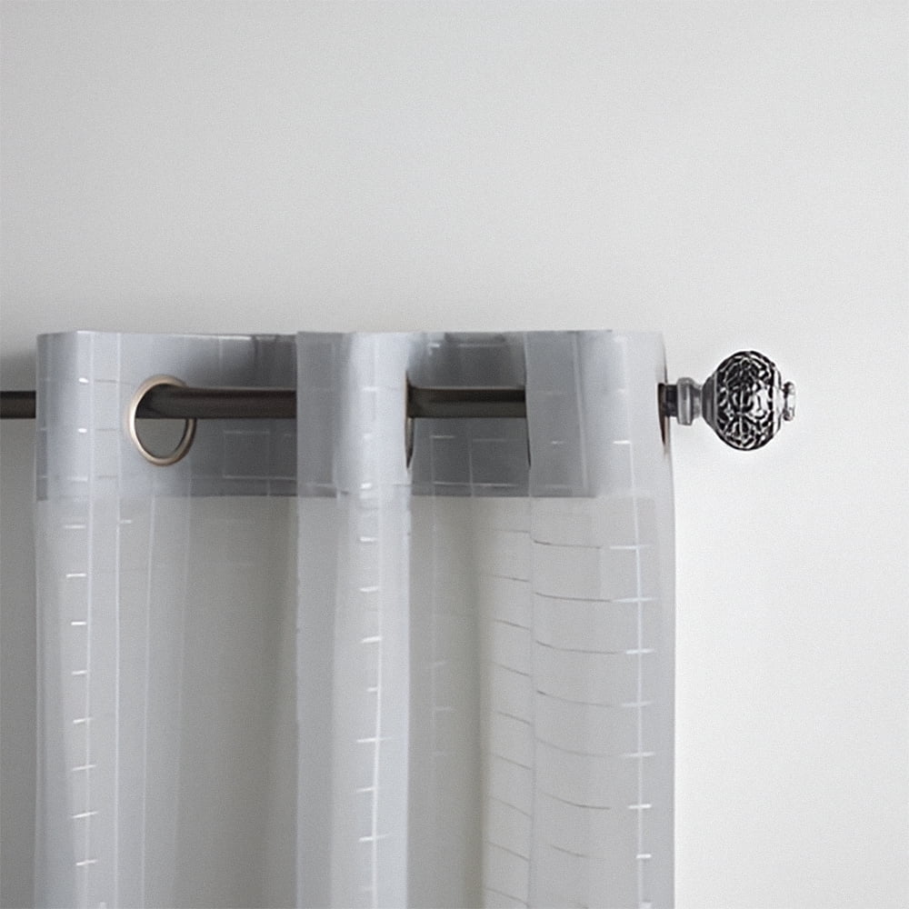 Mainstays Kennley 3/4 in Adjustable Single Curtain Rod Set, Aged Silver, 30-84 in
