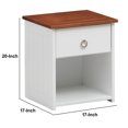 thumbnail image 5 of Nautical Wooden Nightstand with Open Compartment, Brown and White- Saltoro Sherpi, 5 of 6