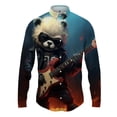 thumbnail image 4 of Camisa con solapa con estampado 3D de panda para hombre y mujer, camisa informal de manga larga a la moda, ropa de calle con botones, ropa unisex de gran tamaño, 4 of 5